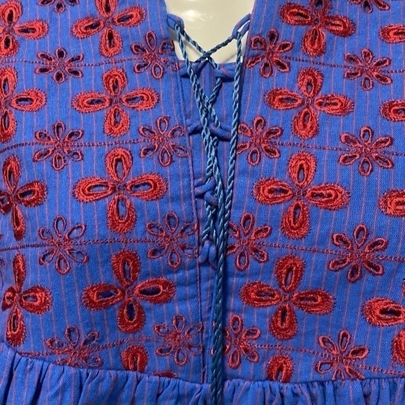 Ethnic by Outfitters Fusion Tunic Dress blue with tassels Sz XS/ S - Picture 3 of 13